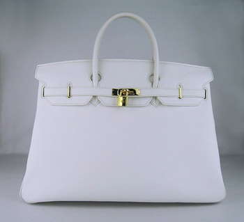 Hermes Birkin 40Cm Togo Leather Handbags White Gold